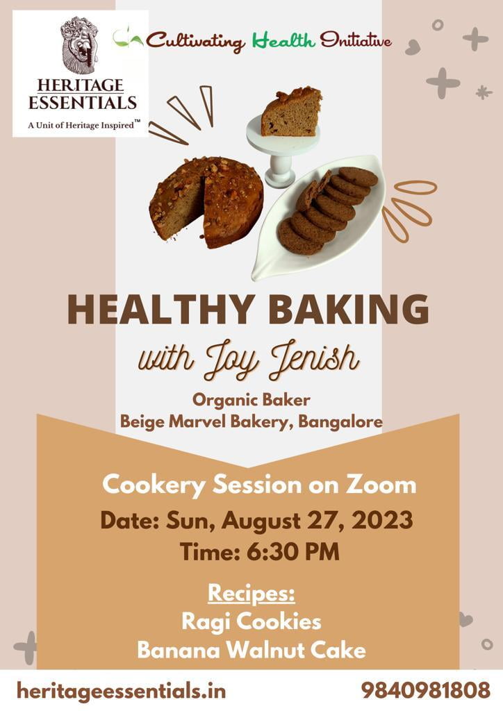 Upcoming Webinar - Healthy Baking by Joy Jenish